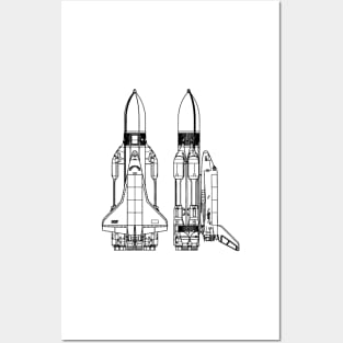 Buran Blueprint Black Posters and Art